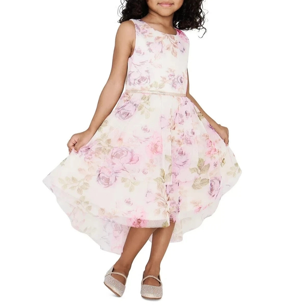 RARE EDITIONS Toddler/Little Girls Floral Hi-Low Dress
